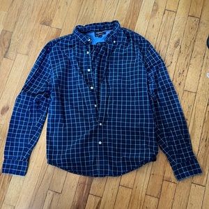 American Eagle Men’s Plaid Blue Button Down XL